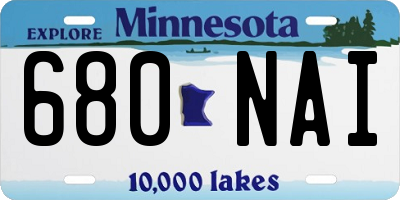 MN license plate 680NAI