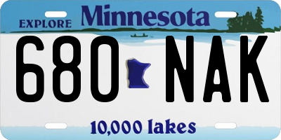 MN license plate 680NAK