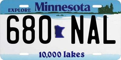 MN license plate 680NAL