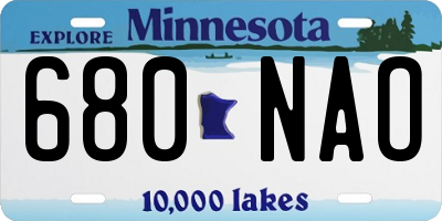 MN license plate 680NAO
