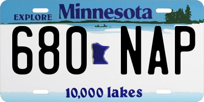 MN license plate 680NAP