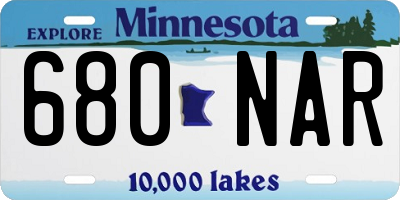 MN license plate 680NAR