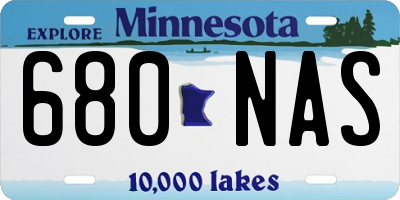 MN license plate 680NAS