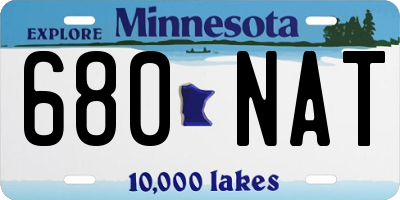 MN license plate 680NAT