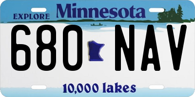 MN license plate 680NAV