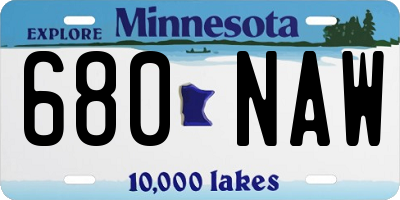MN license plate 680NAW