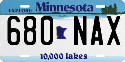 MN license plate 680NAX