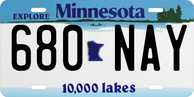 MN license plate 680NAY