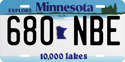 MN license plate 680NBE