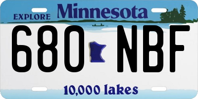 MN license plate 680NBF