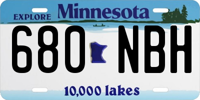 MN license plate 680NBH