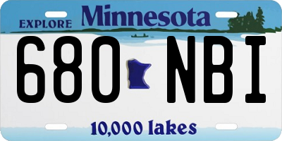 MN license plate 680NBI