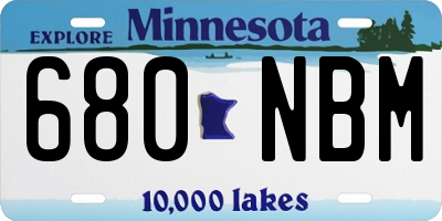 MN license plate 680NBM