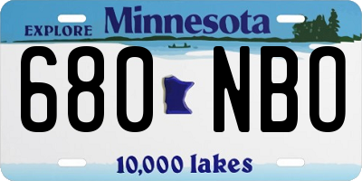 MN license plate 680NBO