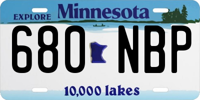 MN license plate 680NBP
