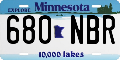 MN license plate 680NBR