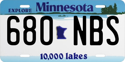 MN license plate 680NBS