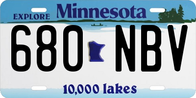 MN license plate 680NBV