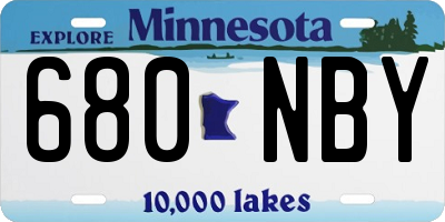 MN license plate 680NBY