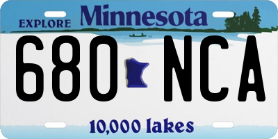 MN license plate 680NCA