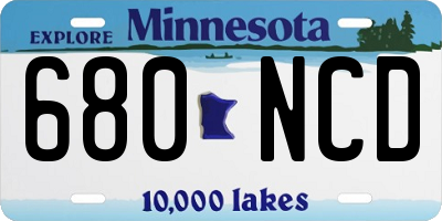 MN license plate 680NCD