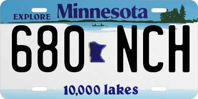 MN license plate 680NCH
