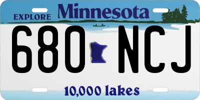 MN license plate 680NCJ