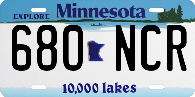 MN license plate 680NCR
