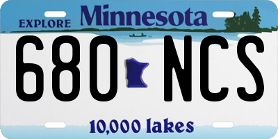 MN license plate 680NCS