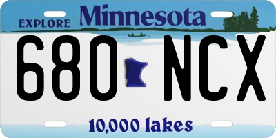 MN license plate 680NCX