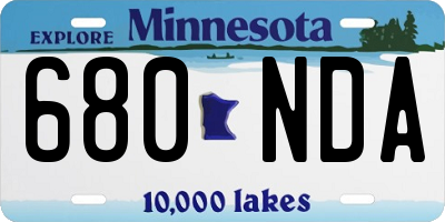 MN license plate 680NDA
