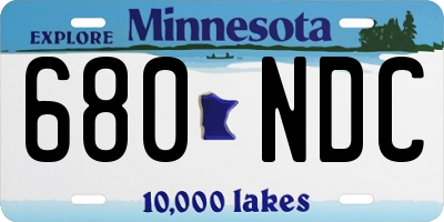 MN license plate 680NDC