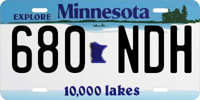 MN license plate 680NDH