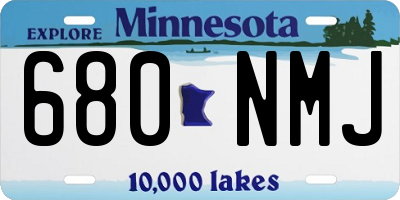 MN license plate 680NMJ