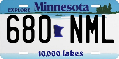 MN license plate 680NML