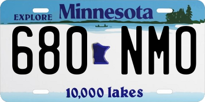 MN license plate 680NMO