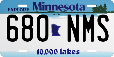 MN license plate 680NMS