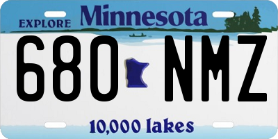 MN license plate 680NMZ