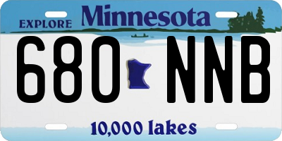 MN license plate 680NNB