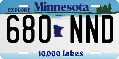 MN license plate 680NND