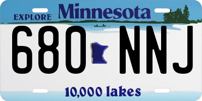 MN license plate 680NNJ