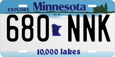 MN license plate 680NNK