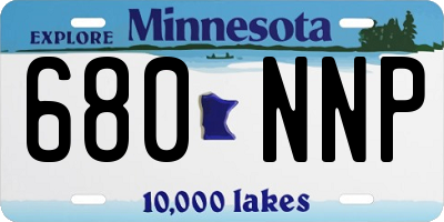 MN license plate 680NNP