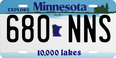 MN license plate 680NNS