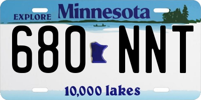MN license plate 680NNT