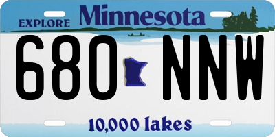 MN license plate 680NNW