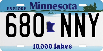 MN license plate 680NNY