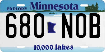 MN license plate 680NOB