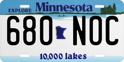 MN license plate 680NOC