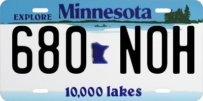 MN license plate 680NOH